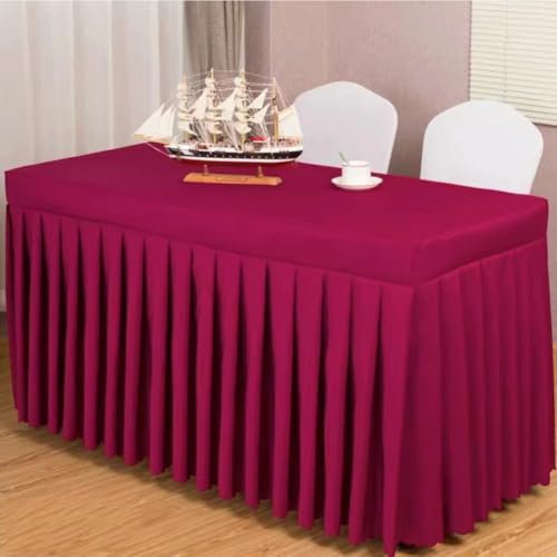 Odot Party Deko Tischrock, Tischröcke Für Babyparty Wiederverwendbare Tischdekoration Waschbare Tischdecke für Hochzeit, Bankette, Messen, Partys und Events (120 * 45 * 75cm,kastanienrot) von Odot