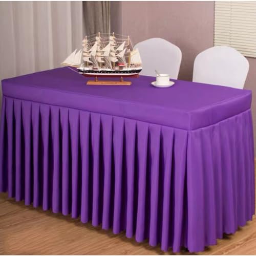 Odot Party Deko Tischrock, Tischröcke Für Babyparty Wiederverwendbare Tischdekoration Waschbare Tischdecke für Hochzeit, Bankette, Messen, Partys und Events (120 * 60 * 75cm,Lila) von Odot