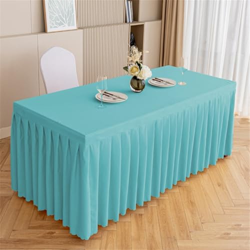 Odot Party Deko Tischrock, Tischröcke Für Babyparty Wiederverwendbare Tischdekoration Waschbare Tischdecke für Hochzeit, Messen, Bankette, Partys und Events (120 * 40 * 75cm,hellblau) von Odot