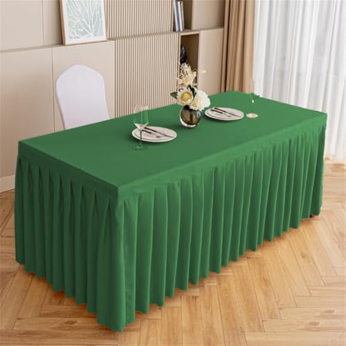 Odot Party Deko Tischrock, Tischröcke Für Babyparty Wiederverwendbare Tischdekoration Waschbare Tischdecke für Hochzeit, Messen, Bankette, Partys und Events (120 * 60 * 75cm,grasgrün) von Odot