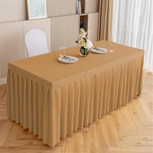 Odot Party Deko Tischrock, Tischröcke Für Babyparty Wiederverwendbare Tischdekoration Waschbare Tischdecke für Hochzeit, Messen, Bankette, Partys und Events (golden,120 * 40 * 75cm) von Odot