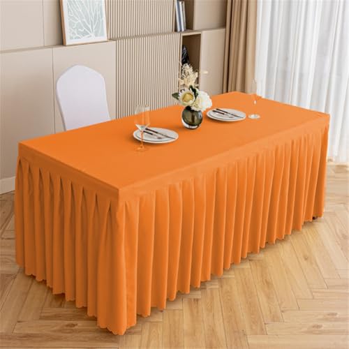 Odot Party Deko Tischrock, Tischröcke Für Babyparty Wiederverwendbare Tischdekoration Waschbare Tischdecke für Hochzeit, Messen, Bankette, Partys und Events (orange,120 * 60 * 75cm) von Odot