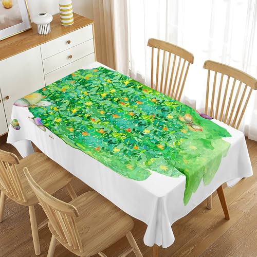 Odot Tischdecke Abwaschbar, Osterstil Tischdecken Abwaschbare Tischdecke Rechteckig Table Cloth Quadratisch Für Geburtstag Party (Blumen,140x140cm) von Odot