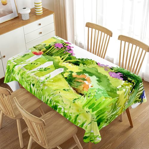 Odot Tischdecke Abwaschbar, Osterstil Tischdecken Abwaschbare Tischdecke Rechteckig Table Cloth Quadratisch Für Geburtstag Party (Malerei,100x140cm) von Odot