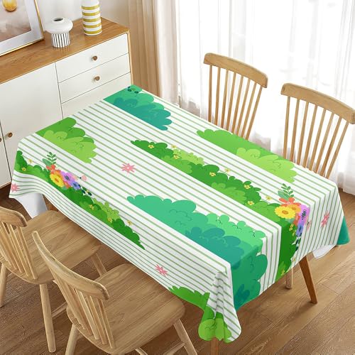 Odot Tischdecke Abwaschbar, Osterstil Tischdecken Abwaschbare Tischdecke Rechteckig Table Cloth Quadratisch Für Geburtstag Party (Unterholz,140x180cm) von Odot