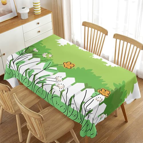 Odot Tischdecke Abwaschbar, Osterstil Tischdecken Abwaschbare Tischdecke Rechteckig Table Cloth Quadratisch Für Geburtstag Party (Zaun,60x60cm) von Odot