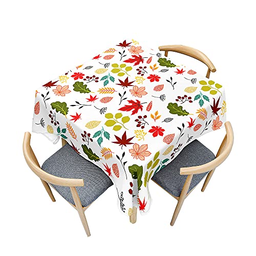 Odot Tischdecke Quadratisch Wasserdicht Polyester, Pflegeleicht Fleckschutz Abwaschbar 3D-Ahornblattdruck Rechteckig Tischdecke für Garten Küche Dekoration (90x90cm,Herbst 3) von Odot