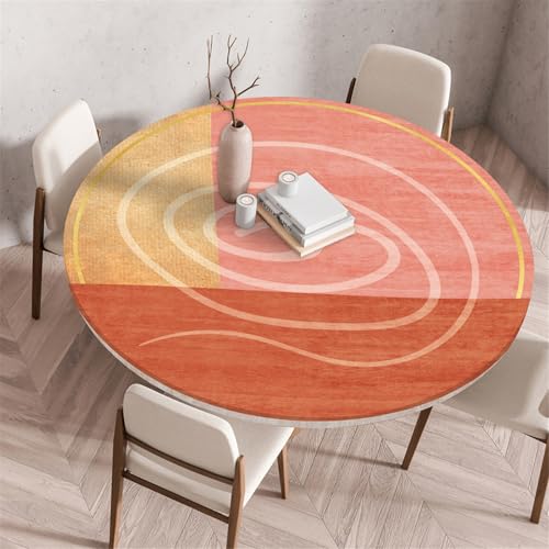 Odot Waschbare Elastische Runde Tischdecke 3D Druck Anti-Tear Wischbare rutschfeste Rund Tischdecken Abwaschbar Abwischbar Tischtuch für Dekoration Kaffee Garten Party (80cm,Graffiti) von Odot