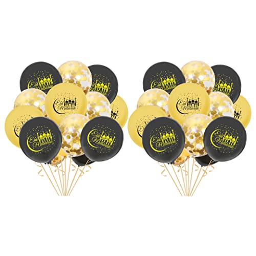 2Set Ramadan Party Supplies, Eid Mubarak Balloons Ramadan Dekoration Latex Ballon Muslim Islamic Party Supplies, Schloss von Odoukey