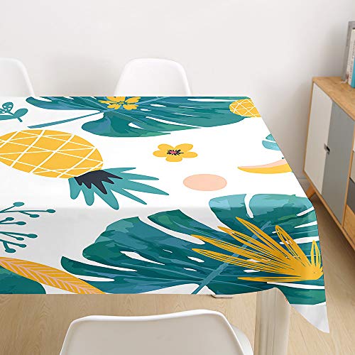 Oduo Tischdecke Wasserdicht Polyester Rechteckig, Tischdecke mit Fruchtdruck Pflegeleicht Fleckschutz Ölfest Abwaschbar Outdoor Garten Deko Farbe & Größe Wählbar (Ananas,100x140cm) von Oduo