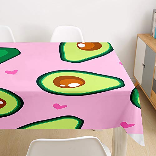 Oduo Tischdecke Wasserdicht Polyester Rechteckig, Tischdecke mit Fruchtdruck Pflegeleicht Fleckschutz Ölfest Abwaschbar Outdoor Garten Deko Farbe & Größe Wählbar (Avocado,140x220cm) von Oduo