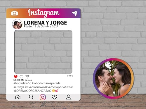 Personalisierter Instagram-Fotocall aus Pappe für Veranstaltungen oder besondere Feierlichkeiten | Maße 80 x 100 cm | gestanzte Fenster | Lustiger Fotokalender | Requisiten von Oedim