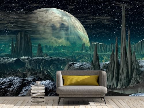 Fototapete Planet Alien | Fototapete | Dekorative Fototapete | Dekorativer Vinyl | verschiedene Maße 200 x 150 cm | Dekoration für Esszimmer, Wohnzimmer | elegantes Design von Oedim