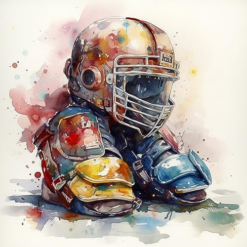 OfFsum Diamond Painting American Football Player Equipment-2 Kit for a Adults Full Drill Paint with Diamond Art DIY Scenery Painting by Number Kits Art Wall Home Decor 15.7x19.7 inch von OfFsum