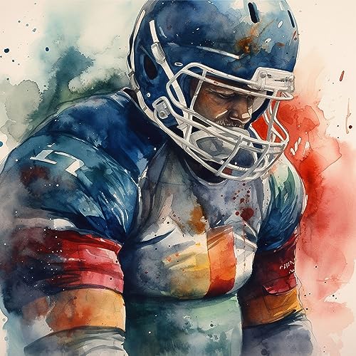 OfFsum Malen nach Zahlen für Erwachsene Kinder Anfänger American Football Spieler Gear 1 DIY Acryl Malen nach Zahlen Kits mit Pinseln Acrylpigment Heimdekoration Brithday Geschenke 40,6 x 50,8 cm von OfFsum