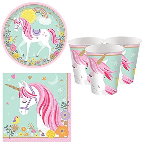 Einhorn Geburtstag Party Geschirr Kinder Geburtstag Set enthält Einhorn Teller Becher Servietten Baby Shower Geburtstag von Offer Shop