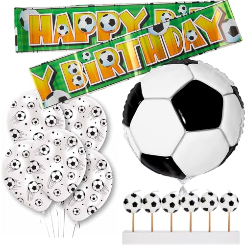 Fußball-Party-Dekorationen, Luftballons, Fußball-Banner, Fußball-Geburtstagskerzen, Jungen, Party-Kuchenaufsatz, Picks von Offer Shop