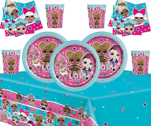 Offer Shop Kids Surprise Party Supplies Kindergeburtstag LOL Party Tischdekorationen Mädchen Motto Parteien Einweggeschirr Set-16 serviert von Offer Shop