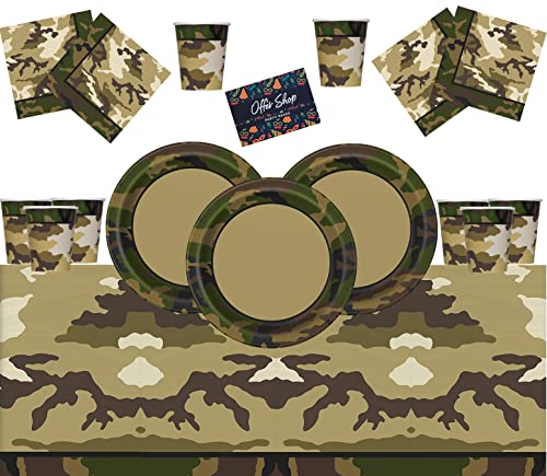 Offer Shop Militärische Tarnung Party Supplies Armee Party Dekorationen Camo Party Geschirr Set Einweg - dient 16 von Offer Shop