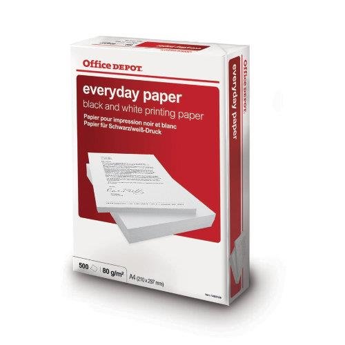 Everyday Druckerpapier, A4, 80 g/m², 1 Ream = 500 Blatt von Office Depot