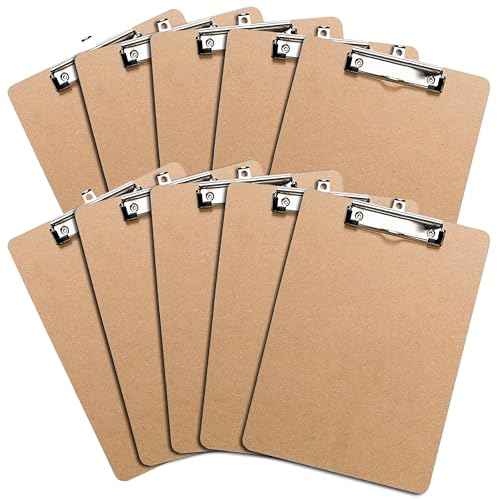 Klemmbrett mit Papier Clip, Clipboard-Set | Umweltfreundliche Klemmmappe für DIN A4 Unterlagen, Schreibblock mit Metallclip (10 Stück) von Office Solutions Direct