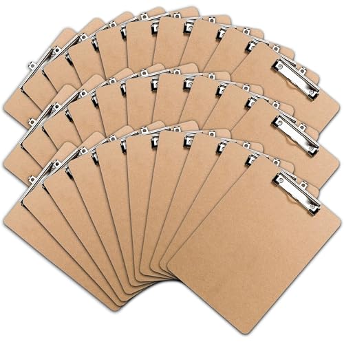 Klemmbrett mit Papier Clip, Clipboard-Set | Umweltfreundliche Klemmmappe für DIN A4 Unterlagen, Schreibblock mit Metallclip (30 Stück) von Office Solutions Direct