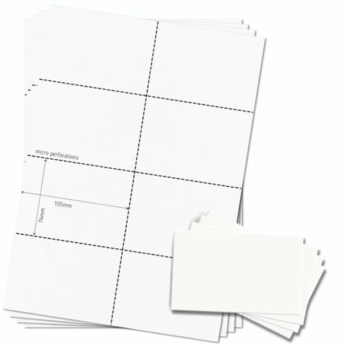 OfficeGear A7 Karte [440 Karten] perforiert bedruckbare Unterlagen Verzeichnis Lernkarten 74 x 105 mm 2,9 x 4,1 in – 8 Karten pro weißem A4 Blatt 150 g/m² – 55 Blatt 440 Karten gratis Vorlage von OfficeGear