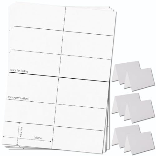 OfficeGear Zeltkarten Tischkarten - (150 Stück) bedruckbar Namenskarten für Restaurants Konferenzveranstaltungen 6 Karten 55 Blatt 170g/m² von OfficeGear