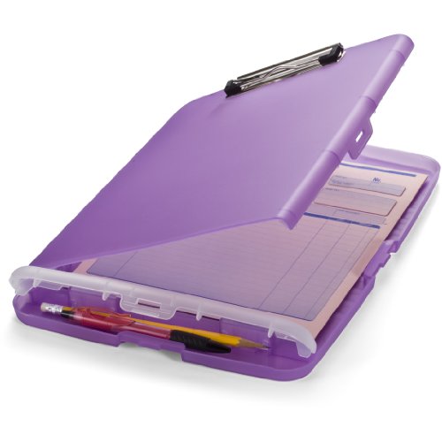 Officemate 83323 A4 Clipboard mit Aufbewahrungsbox für Studenten, Lehrer, Vertrieb, Büro - Zwischenablage - Aufbewahrungskoffer - Besonders Flach – lila/violett von Officemate