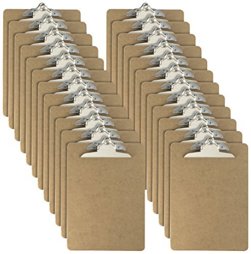 Officemate Letter Size Wood Clipboards, 6 Inch Clip, 24 Pack Clipboard, Brown (83724) von Officemate