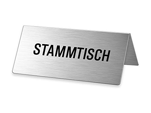 Tischschild Aufsteller Edelstahl Stammtisch 85x40mm Nr.2660 VE 1 von OFFORM DESIGN