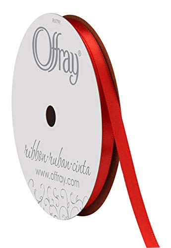 Berwick Offray Satinband, 1/4 Zoll (0,64 cm), Rot, 20 m von Berwick