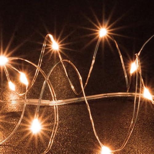 Glow String Lights - Drahtbeleuchtung Lichterkette mit 20 LED Batteriebetrieben 200cm - Lichterkette Weihnachtsbeleuchtung - Partylichter - DIY Kostüm Kleidung Karneval Beleuchtung (Extra Warmes Weiß) von Ogarden