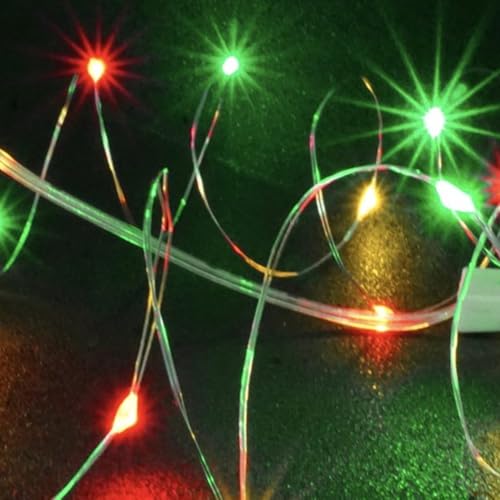 Glow String Lights - Drahtbeleuchtung Lichterkette mit 20 LED Batteriebetrieben 200cm - Lichterkette Weihnachtsbeleuchtung - Partylichter - DIY Kostüm Kleidung Karneval Beleuchtung (Rot - Gelb - Grün) von Ogarden