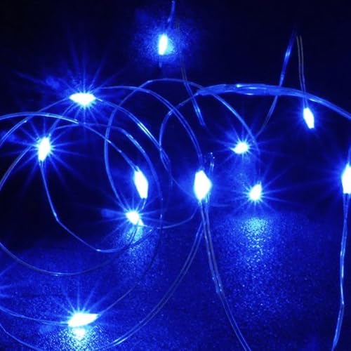 Glow String Lights - Drahtbeleuchtung Lichterkette mit 20 LED Batteriebetrieben 200cm - Lichterkette Weihnachtsbeleuchtung - Partylichter - DIY Kostüm Kleidung Karneval Lichter (Blau) von Ogarden