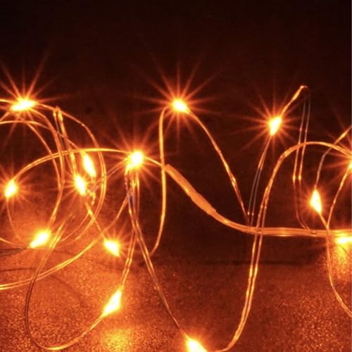 Glow String Lights - Drahtbeleuchtung Lichterkette mit 20 LED Batteriebetrieben 200cm - Lichterkette Weihnachtsbeleuchtung - Partylichter - DIY Kostüm Kleidung Karneval Lichter (Orange) von Ogarden