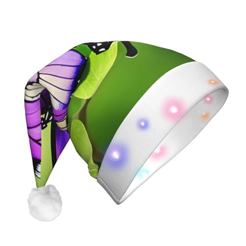 Ogniwo LED-Weihnachtsmannmütze für Erwachsene und Kinder, beleuchtete Weihnachtsmütze, Weihnachtsfüller, Geschenk, Schmetterlings-Druck von Ogniwo