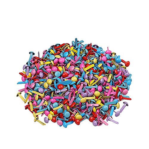 Ogquaton 200 stücke Mini Brads, Multicolor Mix Metall Runde Brads für Papier Handwerk Stempeln Scrapbooking DIY Werkzeug Kreative und Nützliche von Ogquaton