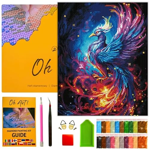 Oh Art!.! Diamond Painting Set für Erwachsene Diamant Painting Bilder Kit Kreatives DIY Bastelset 40 x 50 cm Leinwand inkl. Werkzeuge Perfekt für Heimdekoration und Hobbymaler Phoenix von Oh Art!