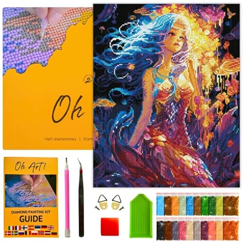 Oh Art!.! Diamond Painting Set für Erwachsene Diamant Painting Bilder Kit Kreatives DIY Bastelset 40 x 50 cm Leinwand inkl. Werkzeuge Perfekt für Heimdekoration und Hobbymaler The Sorceress of Lights von Oh Art!