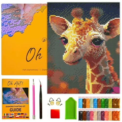 Oh Art! 5D Diamond Painting Kinder Set DIY Cartoon Diamant Painting Bilder DIY Full Drill Diamant Malerei Kit Deko fürs Kinderzimmer 30 x 20 cm Little giraffe von Oh Art!