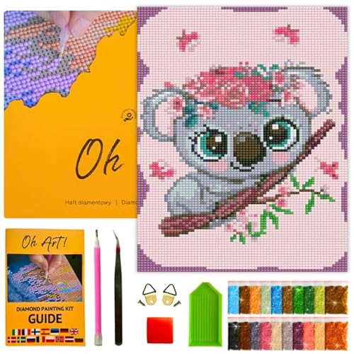 Oh Art! 5D Diamond Painting Kinder Set DIY Cartoon Diamant Painting Bilder DIY Full Drill Diamant Malerei Kit Deko fürs Kinderzimmer 30 x 20 cm Little koala von Oh Art!