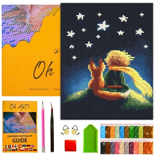 Oh Art! 5D Diamond Painting Kinder Set DIY Cartoon Diamant Painting Bilder DIY Full Drill Diamant Malerei Kit Deko fürs Kinderzimmer 30 x 20 cm Prince and the fox von Oh Art!