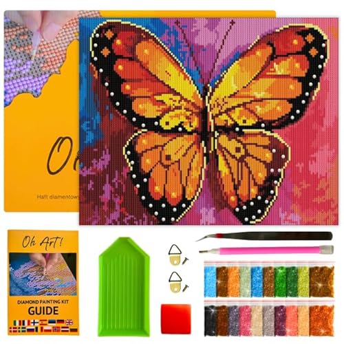 Oh Art! Diamond Painting Set 5D mit Rahmen DIY Stickerei nach Zahlen für Erwachsene Leinwand Gespannt Auf Holzrahmen für Zuhause Dekor 30 x 40 cm Firefly von Oh Art!