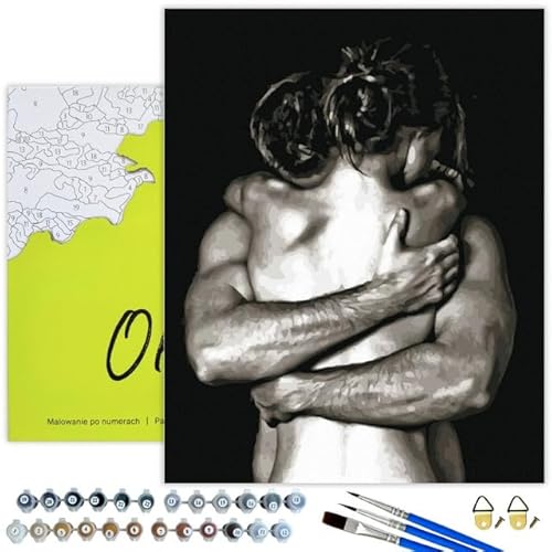 Oh Art! Malen Nach Zahlen Erwachsene Paint By Numbers Adult Set Mit 3 Pinseln Acrylfarben Und Leinwand Gespannt Auf Holzrahmen Kreativ Set DIY Bastelset 40 x 50 cm Mit Rahmen Love embrace Oh Art! Malen Nach Zahlen Erwachsene Paint By Numbers Adult Set Mit 3 Pinseln Acrylfarben Und Leinwand Gespannt Auf Holzrahmen Kreativ Set DIY Bastelset 40 x 50 cm Mit Rahmen Love embrace von Oh Art!