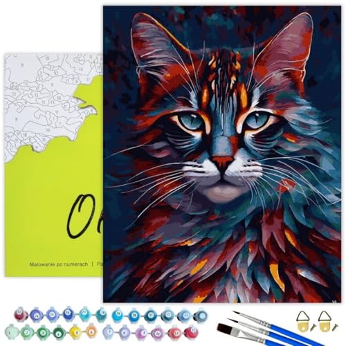 Oh Art! Malen Nach Zahlen Erwachsene Set Mit 3 Pinseln Und Acrylfarben Gemälde Acrylic Malerei DIY Leinwand 40 x 50 cm Bunte Katze Oh Art! Malen Nach Zahlen Erwachsene Set Mit 3 Pinseln Und Acrylfarben Gemälde Acrylic Malerei DIY Leinwand 40 x 50 cm Bunte Katze von Oh Art!
