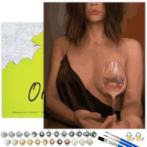 Oh Art! Malen Nach Zahlen Erwachsene Set Mit 3 Pinseln Und Acrylfarben Gemälde Acrylic Malerei DIY Leinwand 40 x 50 cm Dame Mit Glas Oh Art! Malen Nach Zahlen Erwachsene Set Mit 3 Pinseln Und Acrylfarben Gemälde Acrylic Malerei DIY Leinwand 40 x 50 cm Dame Mit Glas von Oh Art!