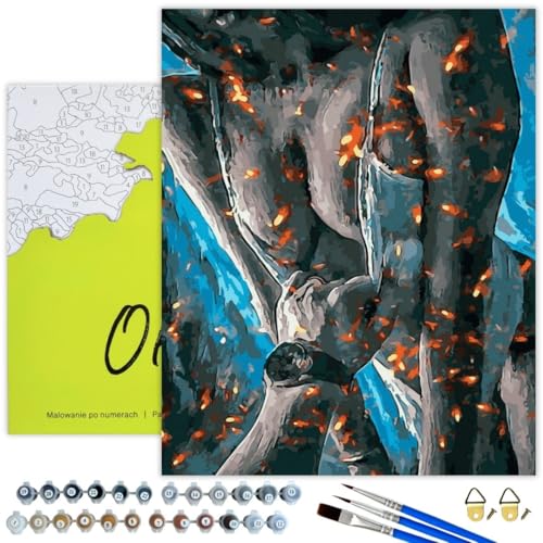 Oh Art! Malen Nach Zahlen Erwachsene Set Mit 3 Pinseln Und Acrylfarben Gemälde Acrylic Malerei DIY Leinwand 40 x 50 cm Feurige Leidenschaft von Oh Art!