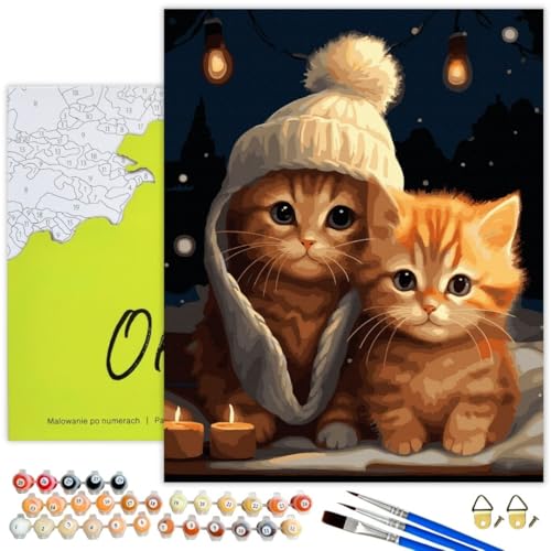 Oh Art! Malen Nach Zahlen Erwachsene Set Mit 3 Pinseln Und Acrylfarben Gemälde Acrylic Malerei DIY Leinwand 40 x 50 cm Rote Katzen Oh Art! Malen Nach Zahlen Erwachsene Set Mit 3 Pinseln Und Acrylfarben Gemälde Acrylic Malerei DIY Leinwand 40 x 50 cm Rote Katzen von Oh Art!