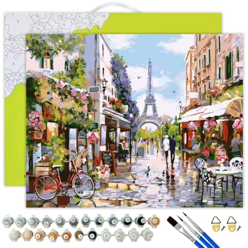 Oh Art! Malen Nach Zahlen Erwachsene Set Mit 3 Pinseln Und Acrylfarben Gemälde Acrylic Malerei DIY Leinwand 40 x 50 cm Straßen In Paris Oh Art! Malen Nach Zahlen Erwachsene Set Mit 3 Pinseln Und Acrylfarben Gemälde Acrylic Malerei DIY Leinwand 40 x 50 cm Straßen In Paris von Oh Art!